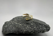 Gold 925 Sterling Silver Safety Pin Ring, Wrap Ring, handmade jewelry, Statement Ring, Unique Ring, Paperclip Ring, Adjustable, Bypass ring