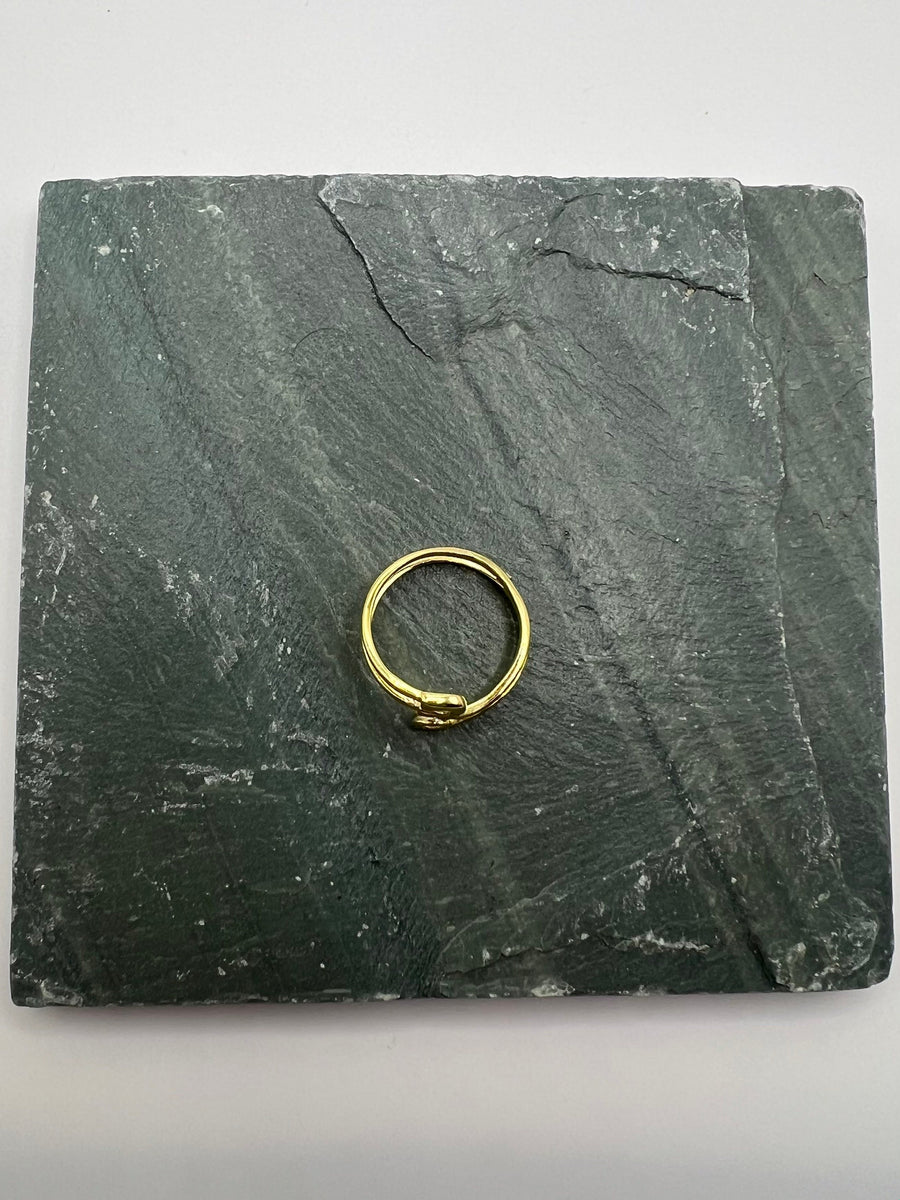 Gold 925 Sterling Silver Safety Pin Ring, Wrap Ring, handmade jewelry, Statement Ring, Unique Ring, Paperclip Ring, Adjustable, Bypass ring