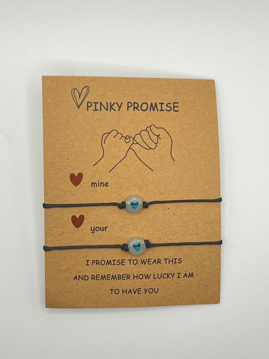 Pinky Promise Bracelet, Couples Bracelet, Matching Bracelets for Couples, Initial Bracelet,Couple Bracelets,Couples Gift,Friendship Bracelet