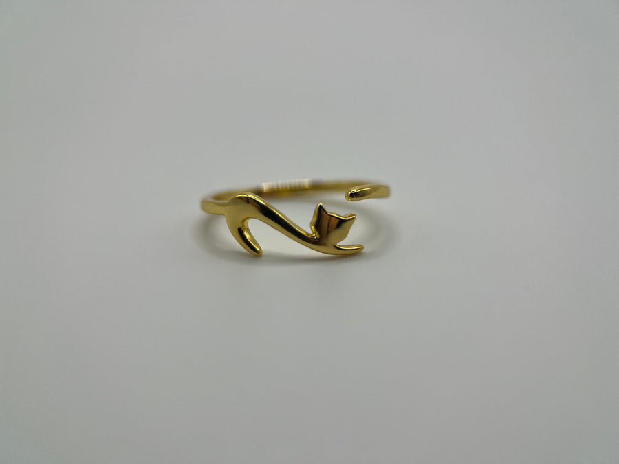 Gold Cat Ring • Cat Silver Ring • Tiny Cat Ring • Kitten Ring • Cat Jewelry • Adjustable Ring • Cat Lover Gift • Animal Ring •Minimal Ring