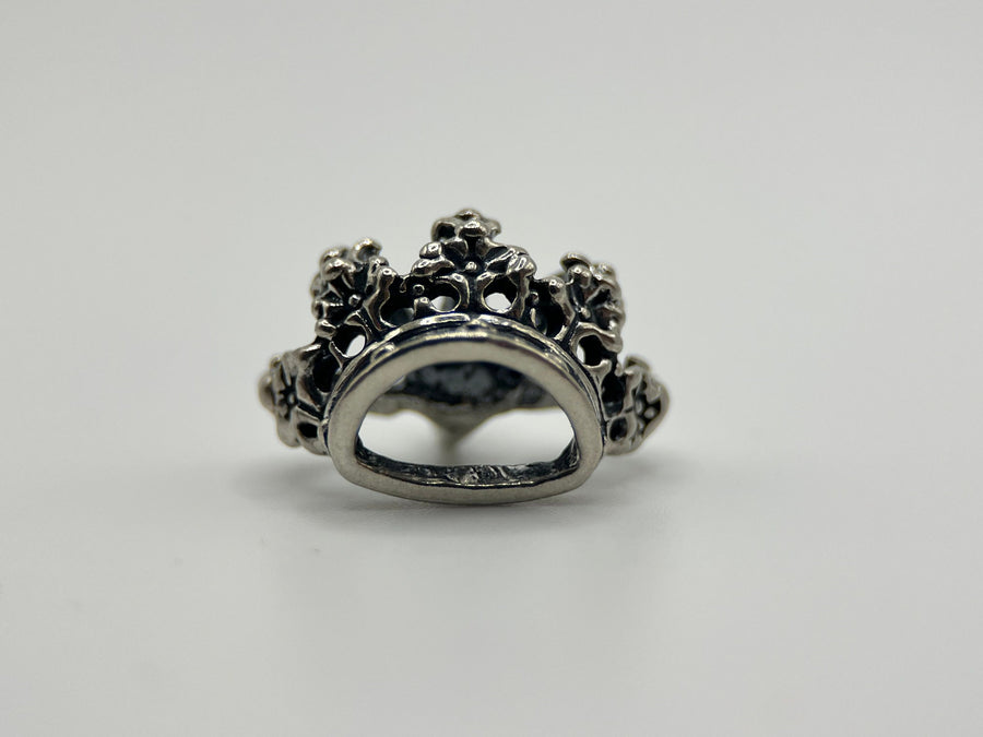 Vintage style Sterling Silver Crown Pendant Necklace