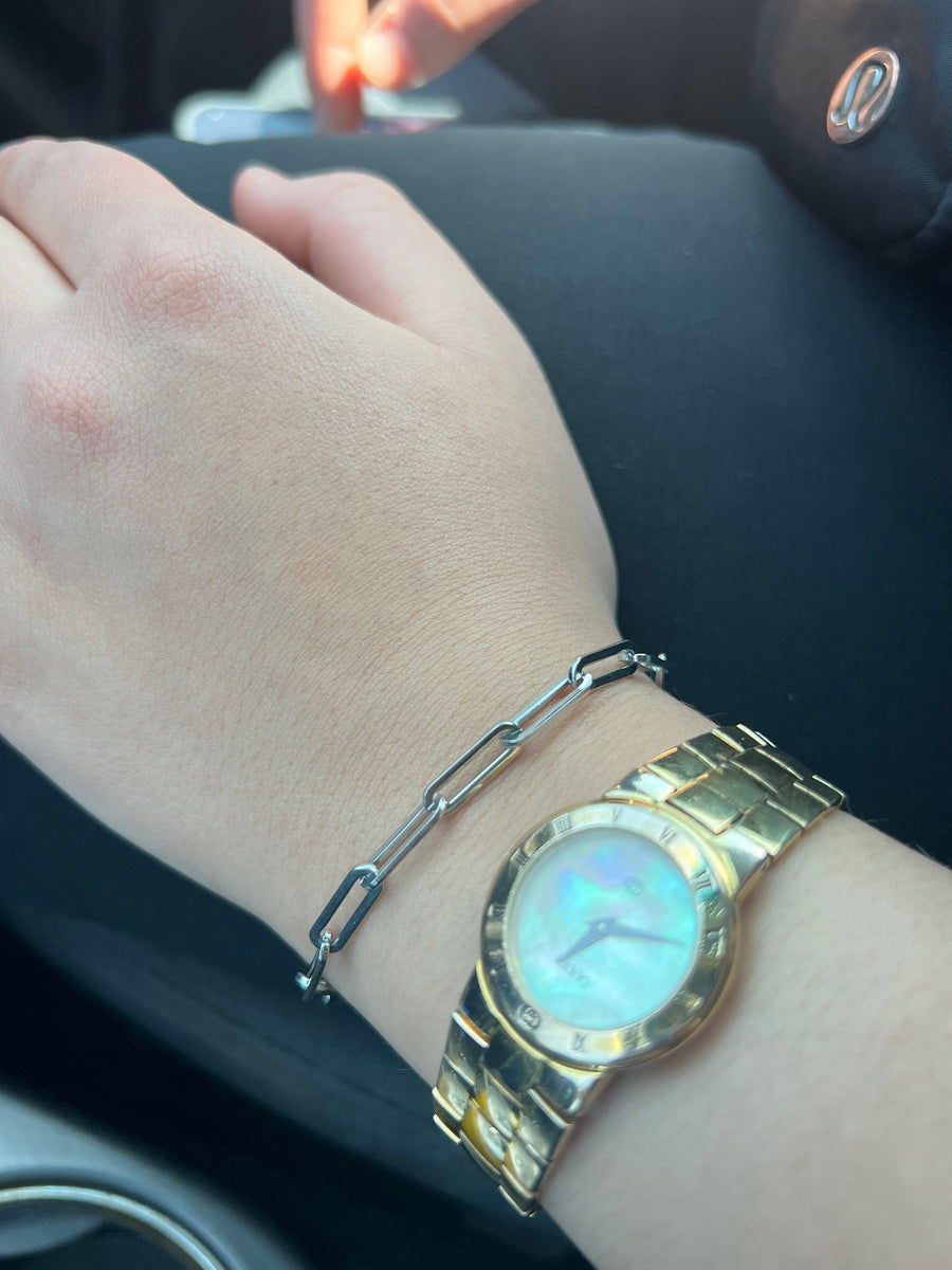 Paperclip Bracelet, Silver, Gold, Rose Gold, Medium Link, 14k Gold Filled,  Girlfriend, Mom Gift, Stacking Bracelet