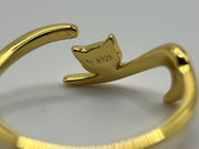 Gold Cat Ring • Cat Silver Ring • Tiny Cat Ring • Kitten Ring • Cat Jewelry • Adjustable Ring • Cat Lover Gift • Animal Ring •Minimal Ring