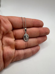 925 Silver Mary Pendant Virgin Mary Necklace Saint Mary Medal Sterling Silver Necklace Protector Pendant For Men Gift For Man