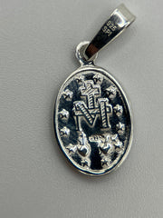 925 Silver Mary Pendant Virgin Mary Necklace Saint Mary Medal Sterling Silver Necklace Protector Pendant For Men Gift For Man Rope chain
