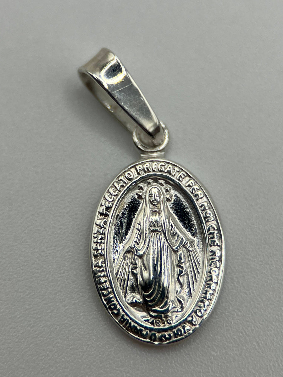 925 Silver Mary Pendant Virgin Mary Necklace Saint Mary Medal Sterling Silver Necklace Protector Pendant For Men Gift For Man