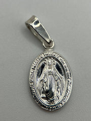 925 Silver Tiny Mary Pendant Virgin Mary Necklace Saint Mary Medal Sterling Silver Necklace Protector Pendant For Men Gift For Man