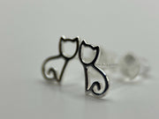 Cute Cat Stud Earrings | Pure 925 Sterling Silver Earrings | Minimalist Earrings | Gift for Her