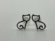 Cute Cat Stud Earrings | Pure 925 Sterling Silver Earrings | Minimalist Earrings | Gift for Her
