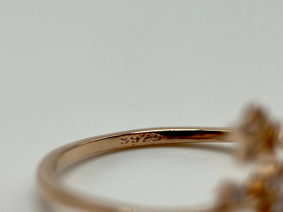 925 Rose Gold Stars Ring, Wrap Ring, handmade jewelry, Statement Ring, Unique Ring, Paperclip Ring, Open Adjustable, Bypass ring