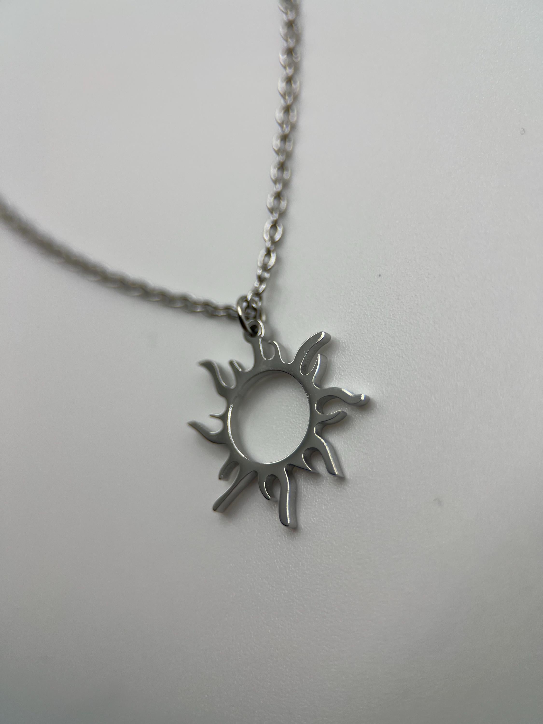 Silver Rapunzel Sun Necklace