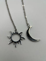 Silver Sun Necklace - Boho Necklace - Boho Necklace for Women - Sun Choker - Sunlight Layer Necklace - Minimalist Dainty Pendant Necklace