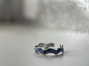 Adjustable 925 Silver Starry Night Van Gogh Style Ring