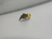 Two-Tone Angel Wings Stud Earrings in 925 Sterling Silver, Feather Earrings, Silver Wing Earrings