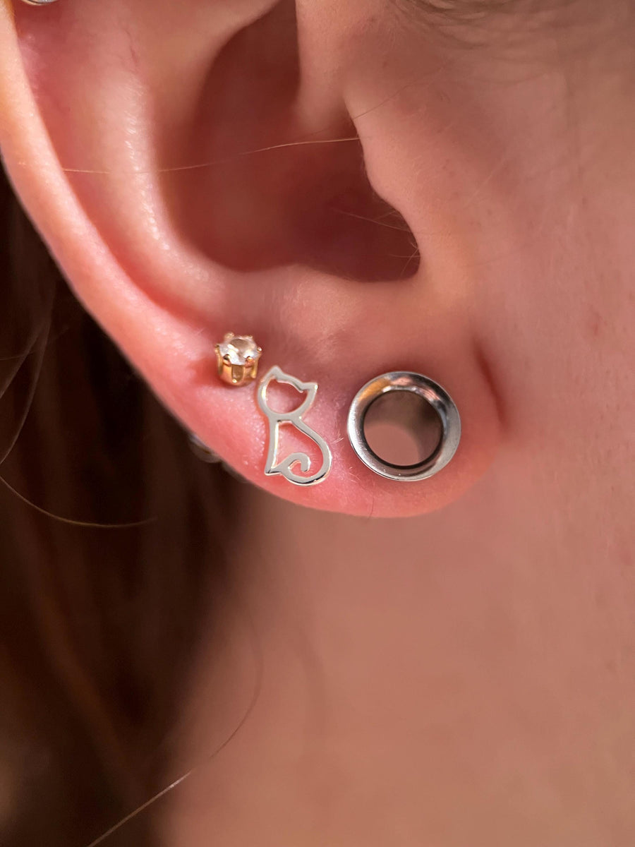 Cute Cat Stud Earrings | Pure 925 Sterling Silver Earrings | Minimalist Earrings | Gift for Her