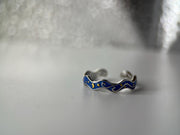 Adjustable 925 Silver Starry Night Van Gogh Style Ring