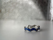 Adjustable 925 Silver Starry Night Van Gogh Style Ring
