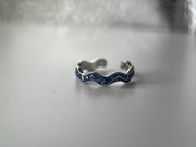 Adjustable 925 Silver Starry Night Van Gogh Style Ring
