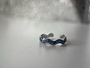 Adjustable 925 Silver Starry Night Van Gogh Style Ring